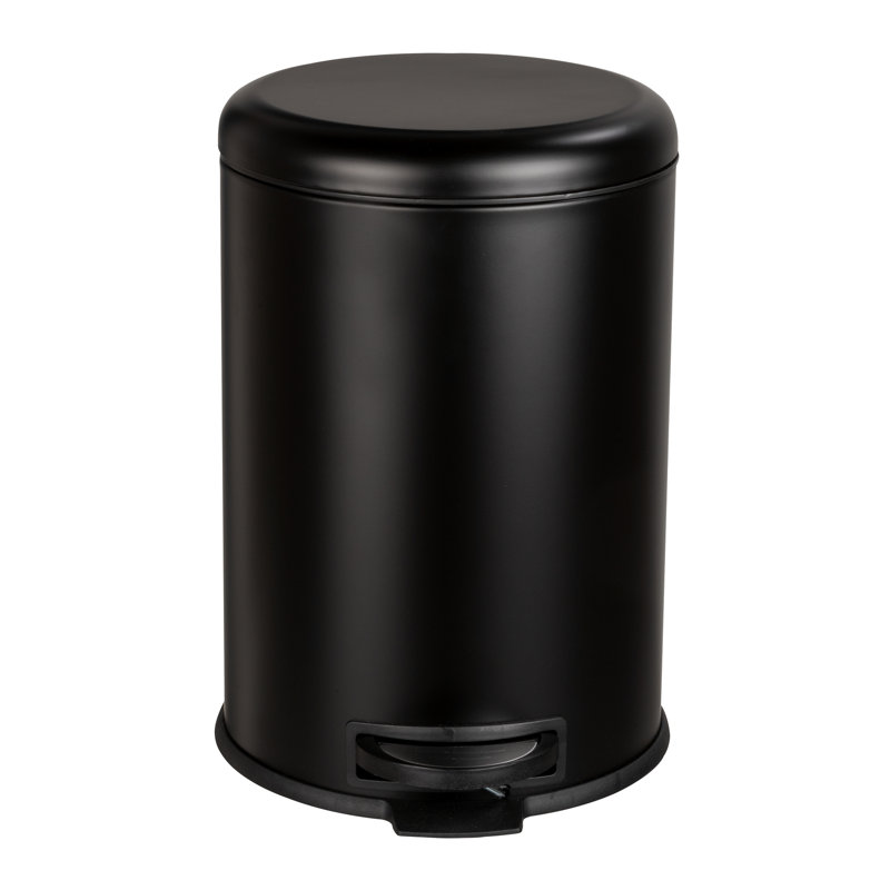 WENKO Pedal bin Leman Easy Close Black 30 L, cosmetic bin, waste bin with soft-closing mechanism, 12L
