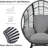2 Person Oversized Wicker Egg Chair Outdoor Indoor,Patio Lounge Chair With Thicken Cushions, Egg Reading Chair 500Lbs Capacity For Garden, Backyard, Porch,Black-1199509482-1199509481