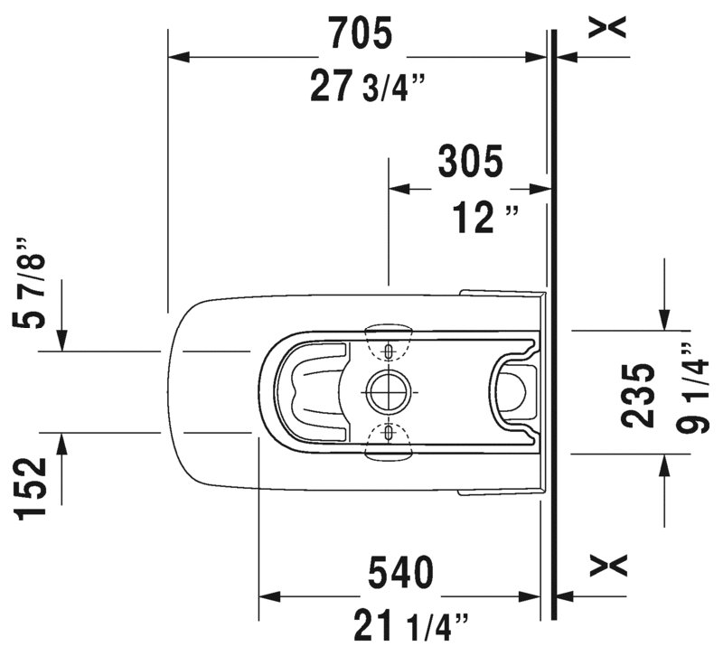 Cuvette de toilette à fixation au plancher durastyle