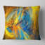 Motif psychédélique doré et bleu - Coussin imprimé abstrait-29456279-29456275