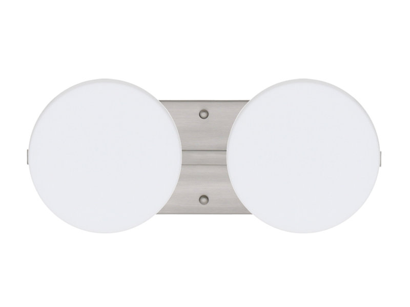 Éclairage pour meuble-lavabo 2 lumières Ciro, Nickel satiné, Halogène, Blanc