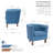 Fabric Barrel Accent Chair with Rubberwood Legs-1876760402