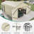12x24 Ft Heavy Duty Carport, Galvanized Steel Frame Car Shelter With Reinforced Base, Enclosed Storage Shed For Cars & Trucks, Beige-121421891