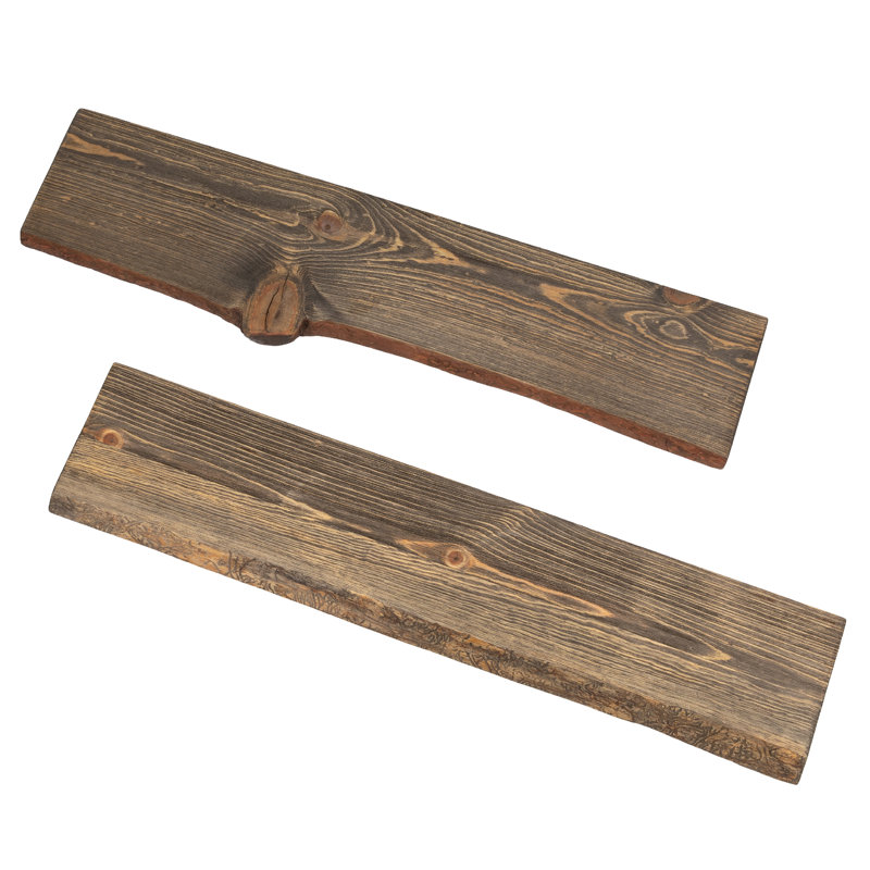 Ensemble de 2 tablettes en bois 24 "Black Edge