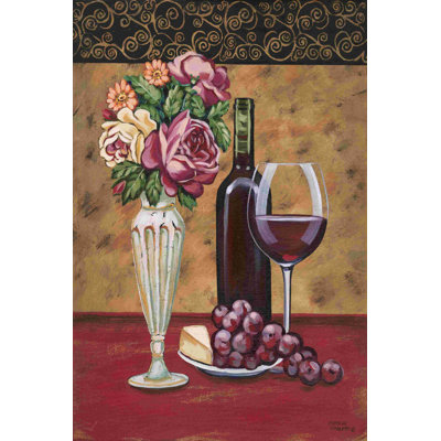 Fleurs rétro et vin I