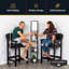 Tabouret de billard Hathaway Cambridge Spectator Chair - Noir, avec assise rembourrée, repose-pieds et rangement - 63,5 cm L x 57 cm l x 112,4 cm H, hauteur du siège 77,5 cm - Accessoires et décoration pour table de billard-34056619