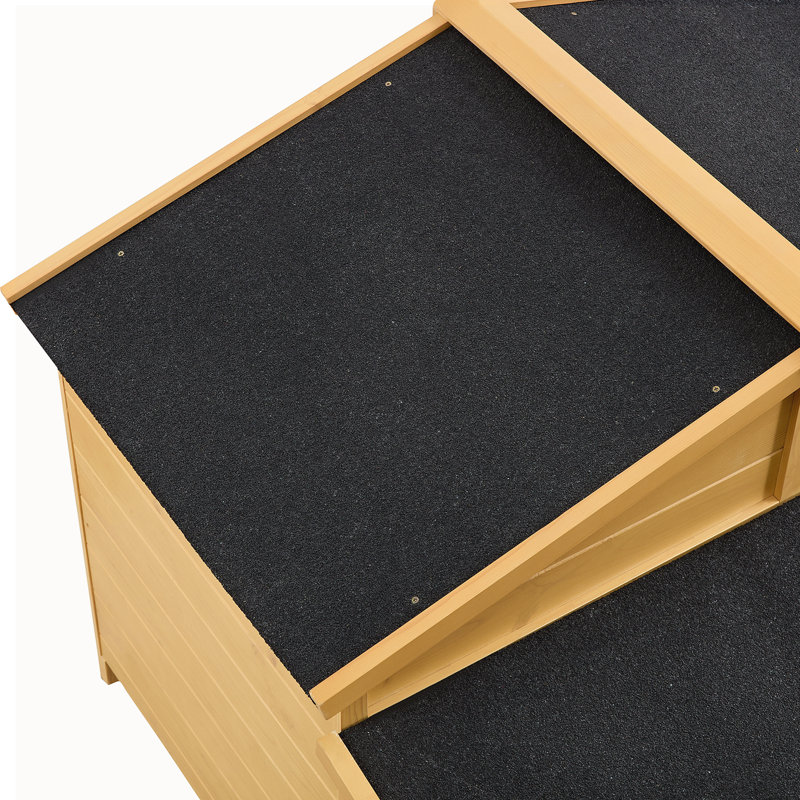 Niche pour chien en bois Danina, H 33 po x l 45,67 po x P 36,62 po, Naturel