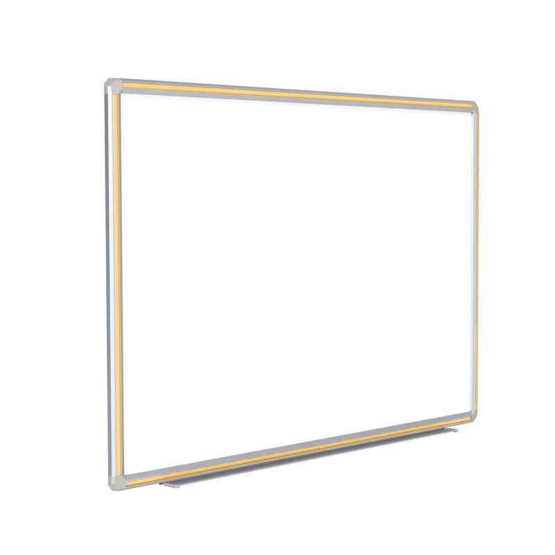 Ghent Magnetic Porcelain Whiteboard with DecoAurora Aluminum Frame, Mahogany, 4' H x 8' W