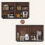 Buffet 55,1 "avec rangement, armoire de cuisine moderne avec 4 portes en verre cannelé, table basse en bois-2058238466