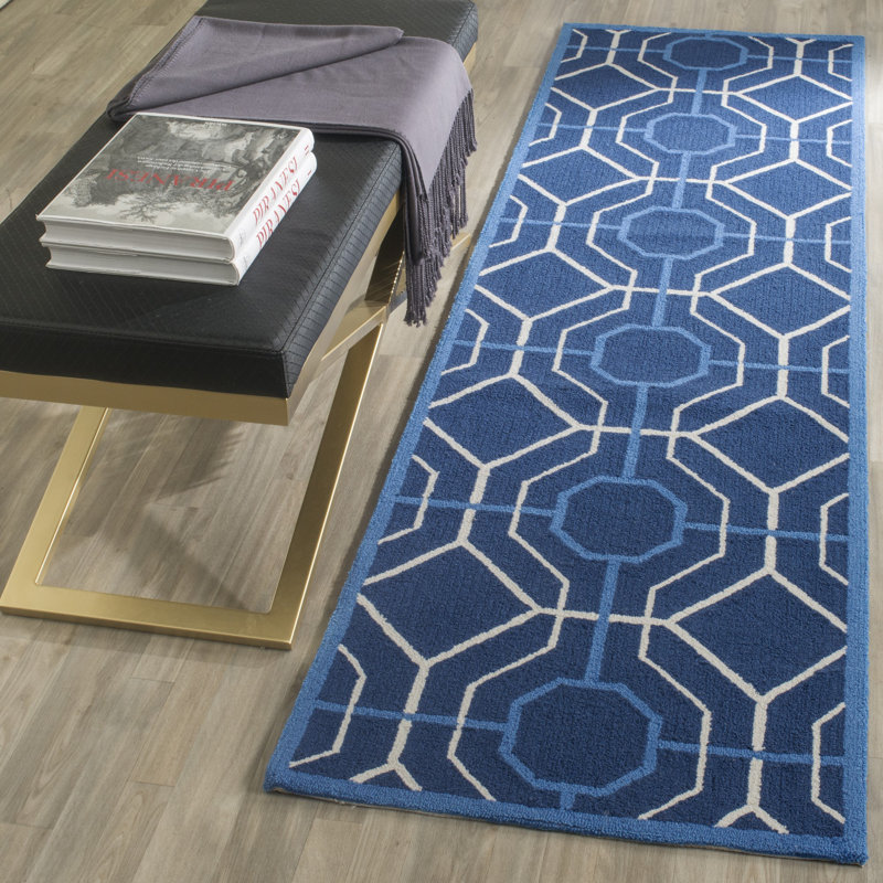 Naya Hand Hooked Performance Geometric Rug, Runner 2'3" x 8'