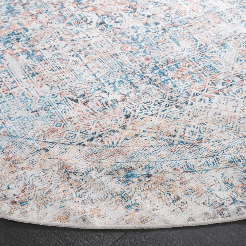 Jeralee Performance Machine Washable Oriental Rug, Round 6'