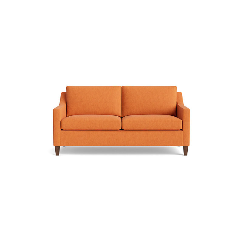 Vera Loveseat (70"), Walnut Finish (Angled), Performance Weave - Carrot