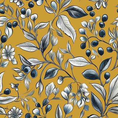 Botanical Elegance Vibrant Golden Grove Removable Wallpaper