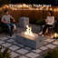  42" Rectangle Aluminum Propane Gas Smokeless Fire Pit Table with Hidden Fuel Tank-1617474907