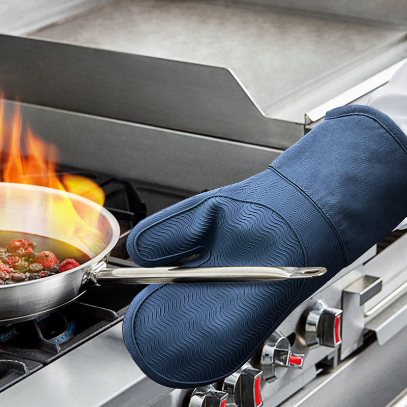 FabStyles Cotton Oven Mitt Set, Blue