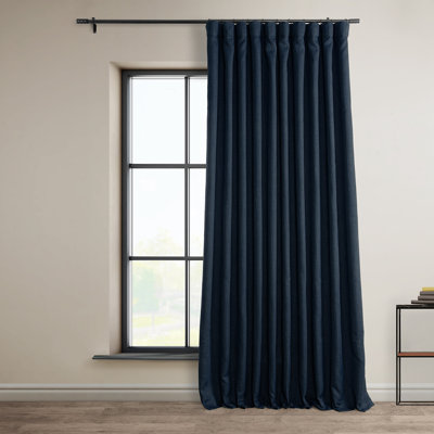 Ottis Faux Linen Room Darkening Curtain Panel 