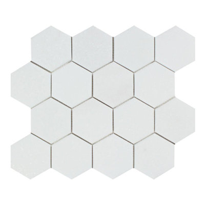 3 in. x 3 in. Honeycomb Polished Marble Tile