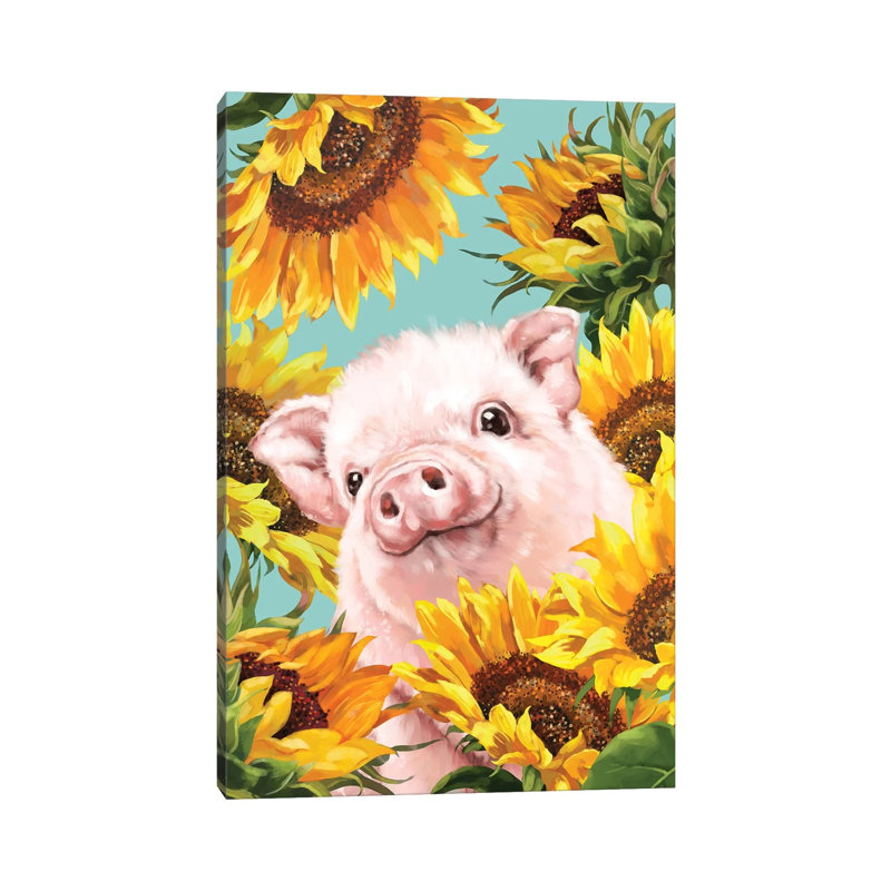 Impression d’art graphique, Pig, Pas de tapis, H 40 po x l 26 po x P 1,5 po, Toile tendue