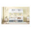 Structure de lit simple avec lanterneaux et tiroirs de rangement, lit pour enfant en bois blanc avec échelle-1154186288-1154186290