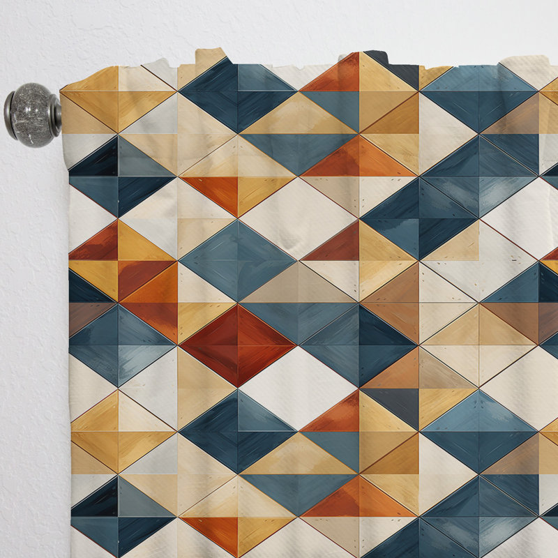 Rideau obscurcissant à motif géométrique gris et beige Natural Tones - 1 panneau, L 52 po x L 90 po
