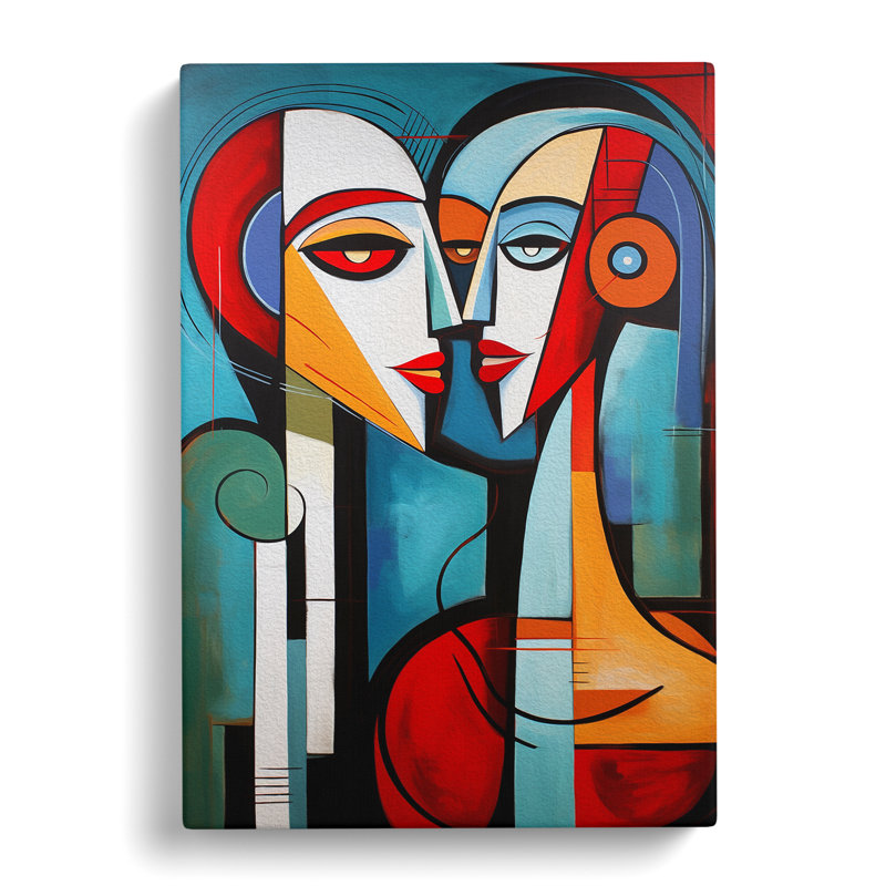 Lovers Constructivism Art No.2 - Wrapped Canvas, 60cm H x 40cm W x 3cm D