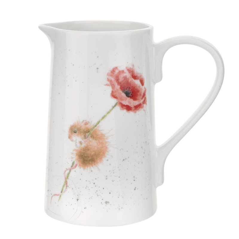 Royal Worcester Rw-Wrendale Designs Jug 2 Pt Mouse And Poppy