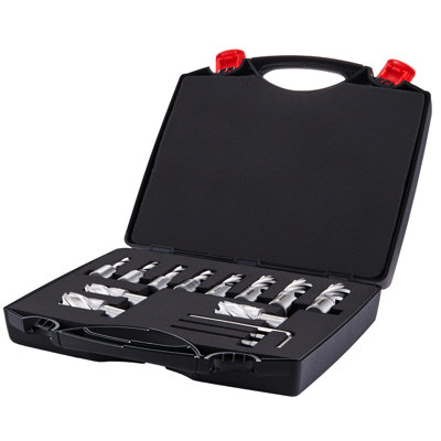 13 Pcs Cutter For Magnetic Drill Bits 7/16" To 1 - 1/16" Cutting Diameter 1" Depth M2al 2 Pilot Pins Wrench Portable Case High Speed Steel Compatibility