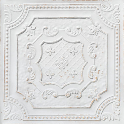 Elizabethan Shield Drop-In or Glue-Up PVC Ceiling Tile - 24 in x 24 in