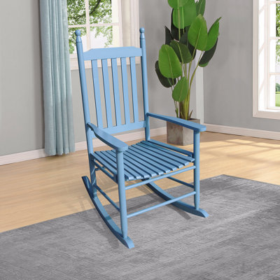 Chaise berçante en bois en bois bleu
