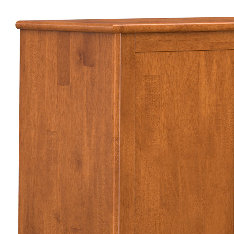 Teak Brown Mid Century Solid Hardwood 4 Door Sideboard Buffet