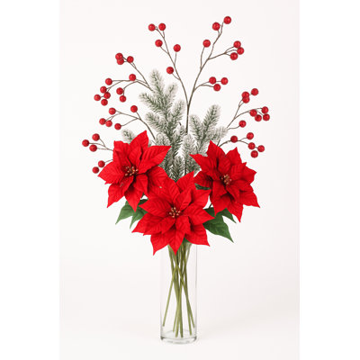 41" Iced Berry Spray – Artificial Decorative Berry Stems, Frosted Holiday Décor, Set Of 6
