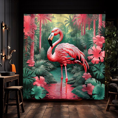 Rideau de douche Flavio Flamingo