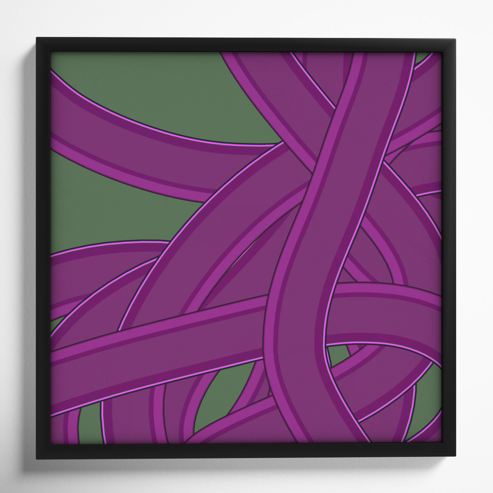 Tangled Twist by Jacques Pilon, Black, 30" H x 30" W x 1.25" D