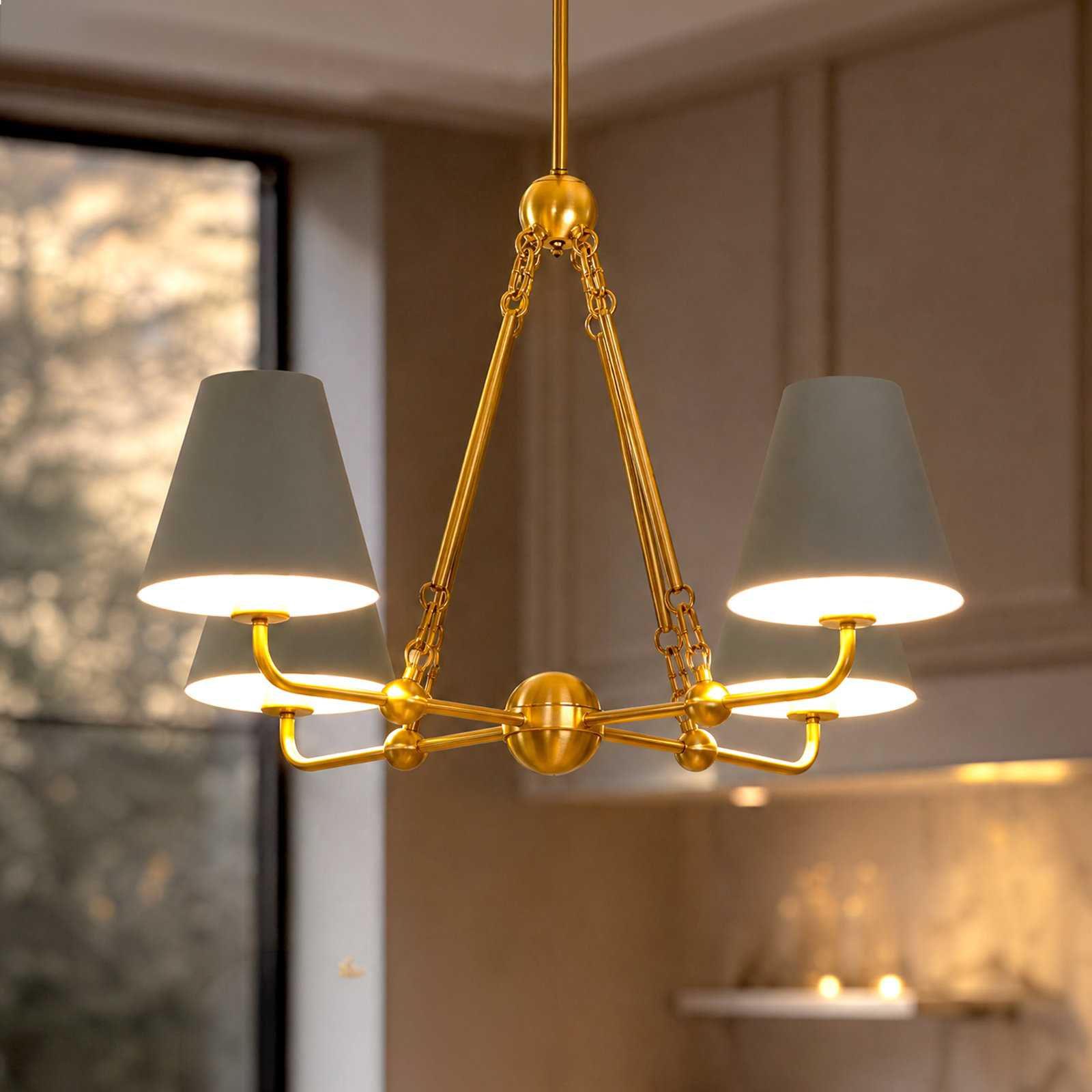 Rome 4-Light Pendant, Blue