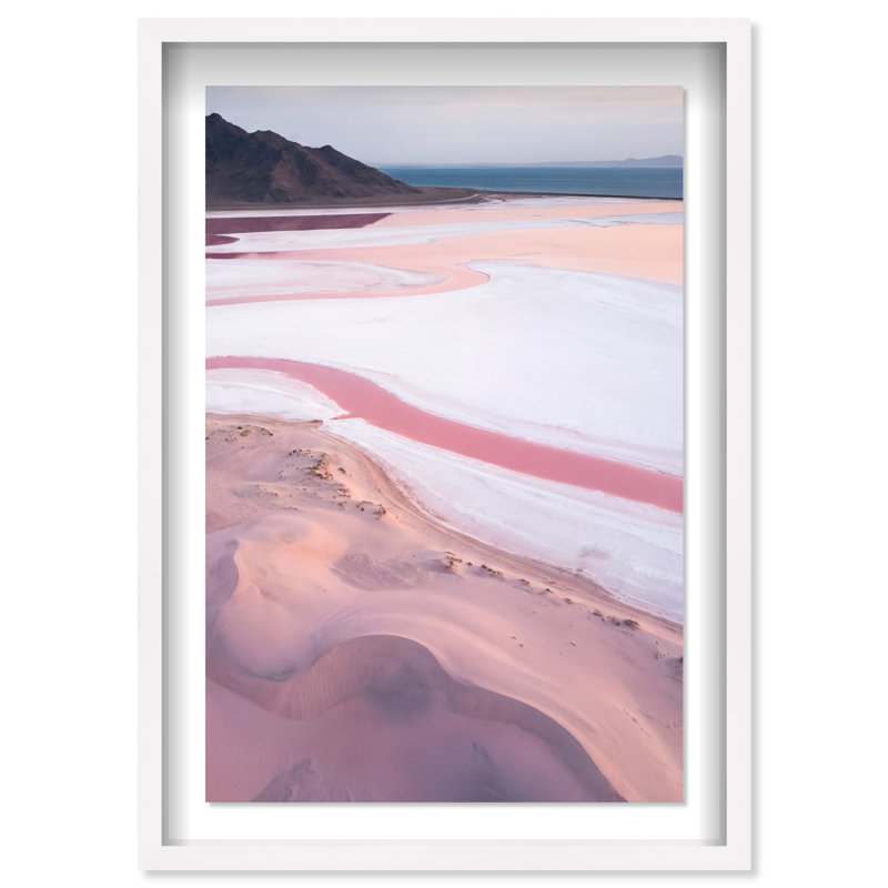 Blush Ocean Print by Oliver Gal, 37.5"H x 55.5"W, White Shadowbox