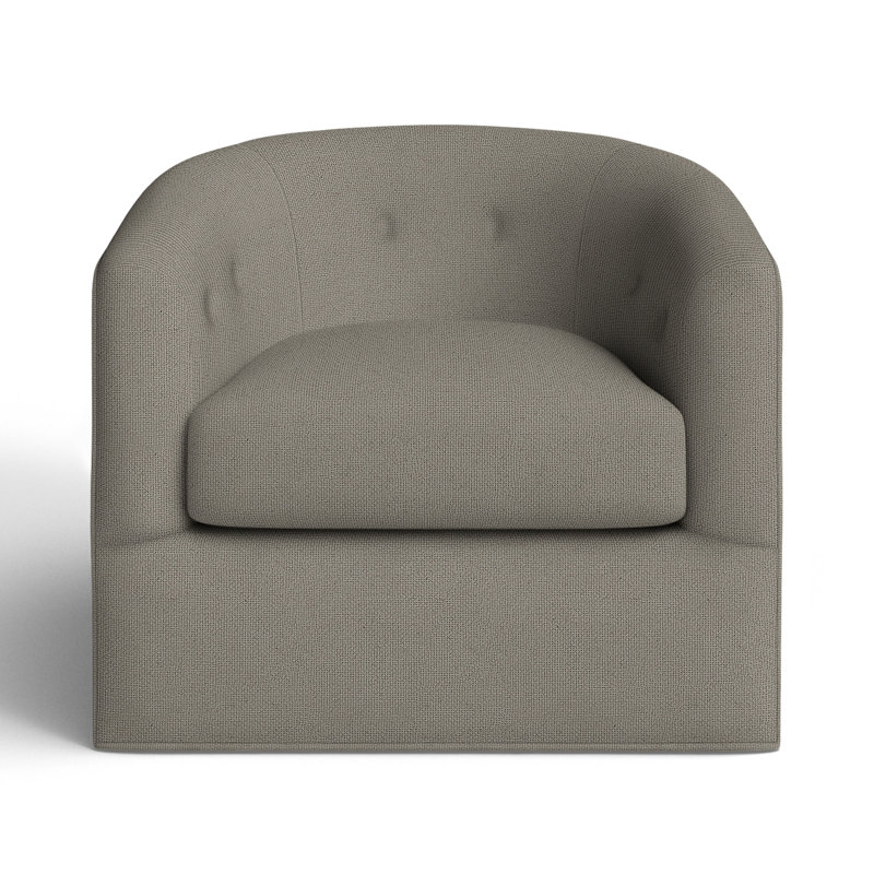 Midori Upholstered Swivel Barrel Chair, Ida Gray