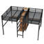 Lit mezzanine simple et simple en métal avec bureau double, armoire, tablettes et prise de courant intégrée-1747329330