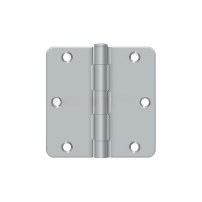 Deltana S35R4BK26 3-1/2" x 3-1/2" x 1/4" Radius Hinge, Residential Thickness in Polished Chrome Pair