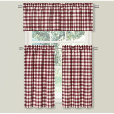 Phoenix Cotton Blend Plaid Tailored Window Valance