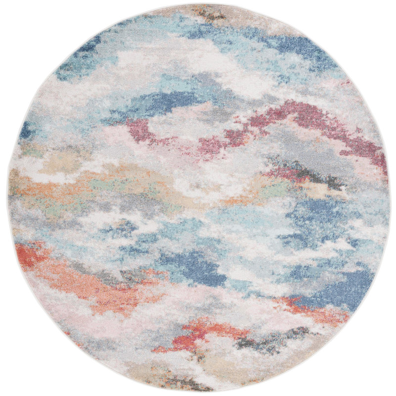 Phoenix 500 Performance Abstract Rug, Round 6'7"