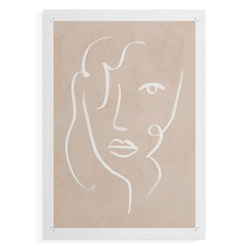 Curly Face II - Impression sur toile seulement - NON-CADRE, H 18 po x l 12 po
