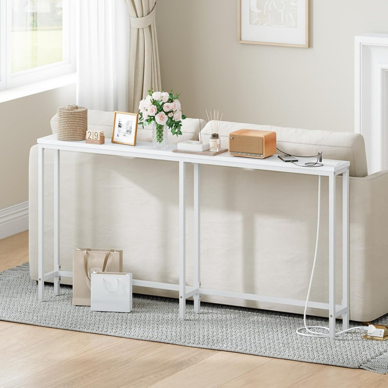 Console Table, White, White
