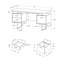 Bureau d'ordinateur contemporain de 60 pouces avec rangement, configuration gauche / droite réversible, stratifié en béton noir et gris, idéal pour le bureau à domicile et le travail sur ordinateur portable-1401470170