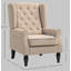 Chaise longue capitonnée à boutons, beige
