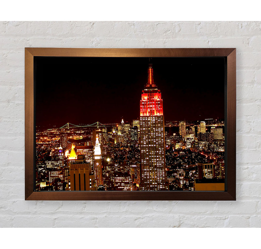 New York Empire State Red Top - Einzelner Bilderrahmen Kunstdrucke