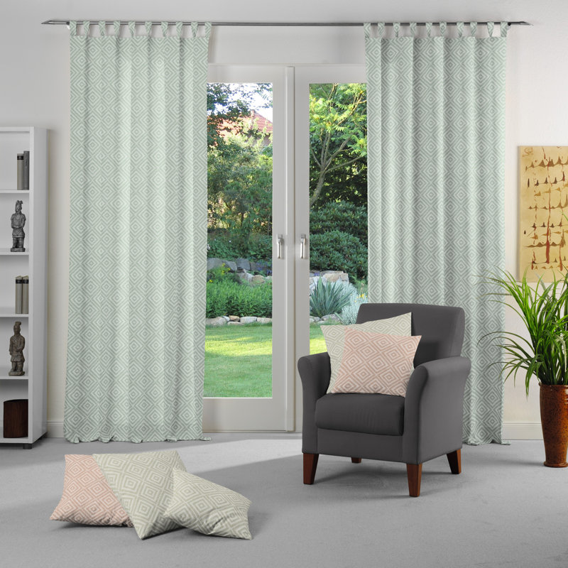 Abdera Room Darkening Curtains Single Panel, Green, 175cm H x 132cm W