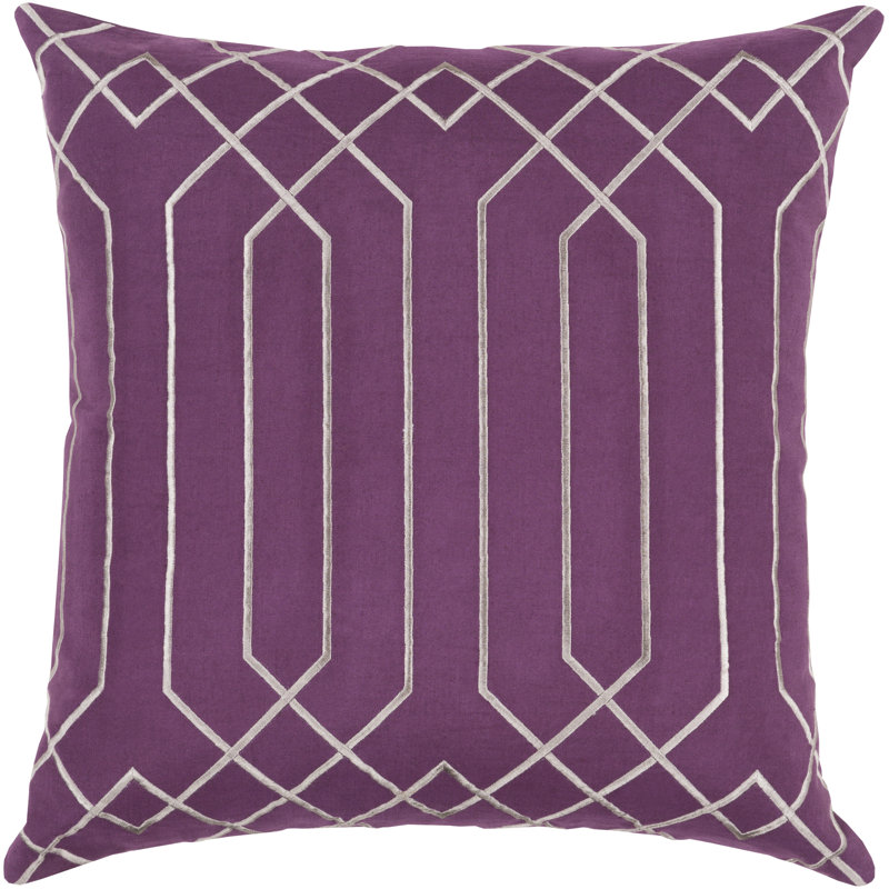  Linen Geometric Throw Pillow, Sky Blue, 18" x 18", Polyester/Polyfill