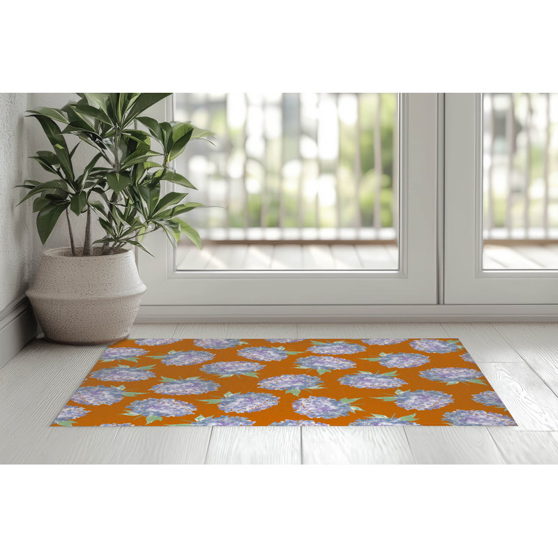 Paillasson Hydrangea Love Thin, Orange, L 24 po x L 36 po