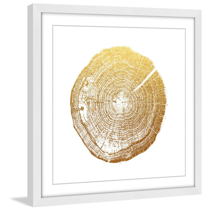 « log découpage gold » par amanda greenwood, reproduction d’art encadrée, H 32 po x l 32 po x P 1,5 po
