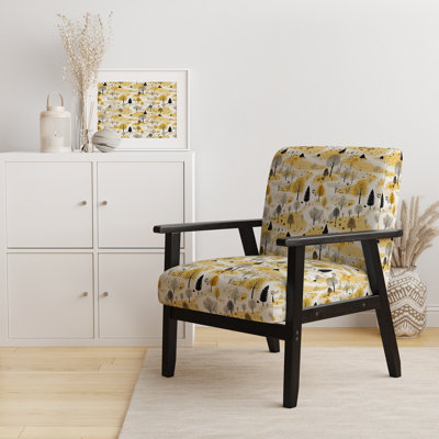 Fauteuil d'appoint rembourré jaune Autunm